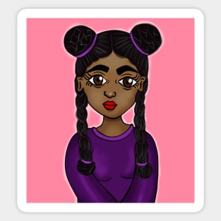 black girl magic cute art digital drawing Sticker